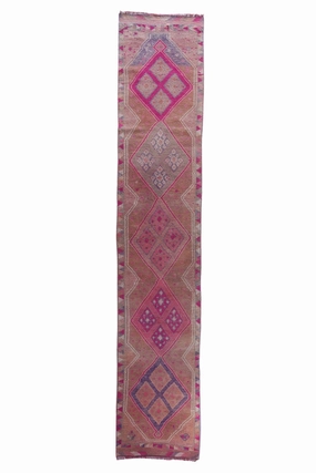 'Moon' Vintage Turkish Runner- 2'6.5" x 13'1.5"