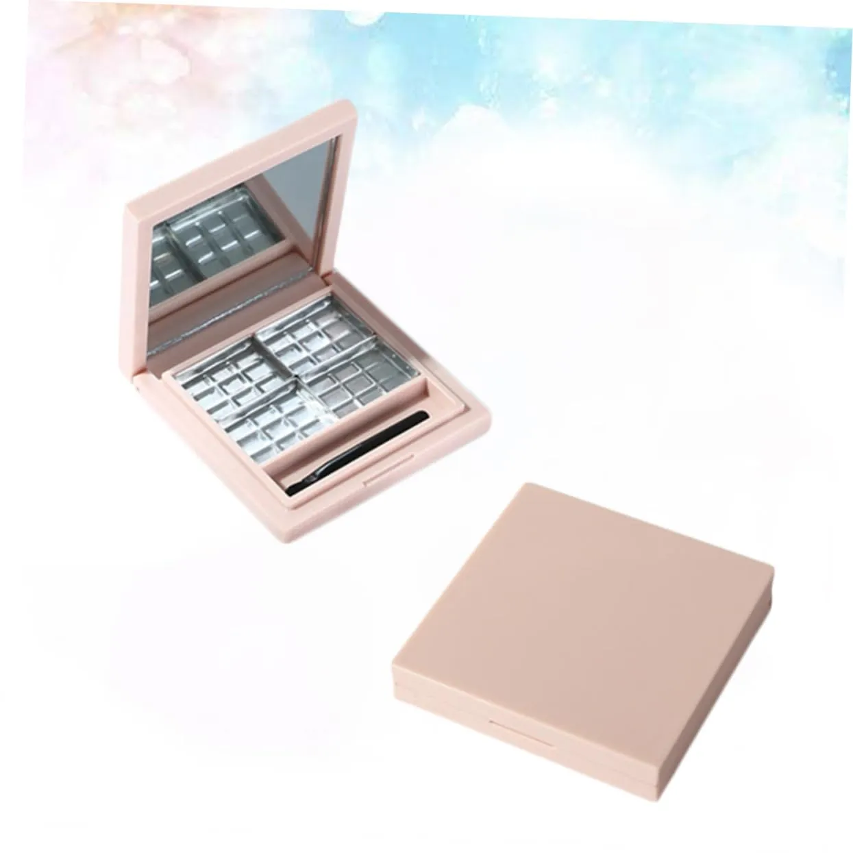Angoily 4pcs Empty Eyeshadow Palette Mirror Makeup Organizer for Women Design for Storing Eye Shadow and Cosmetics for Makeup Beginners and Enthusiasts