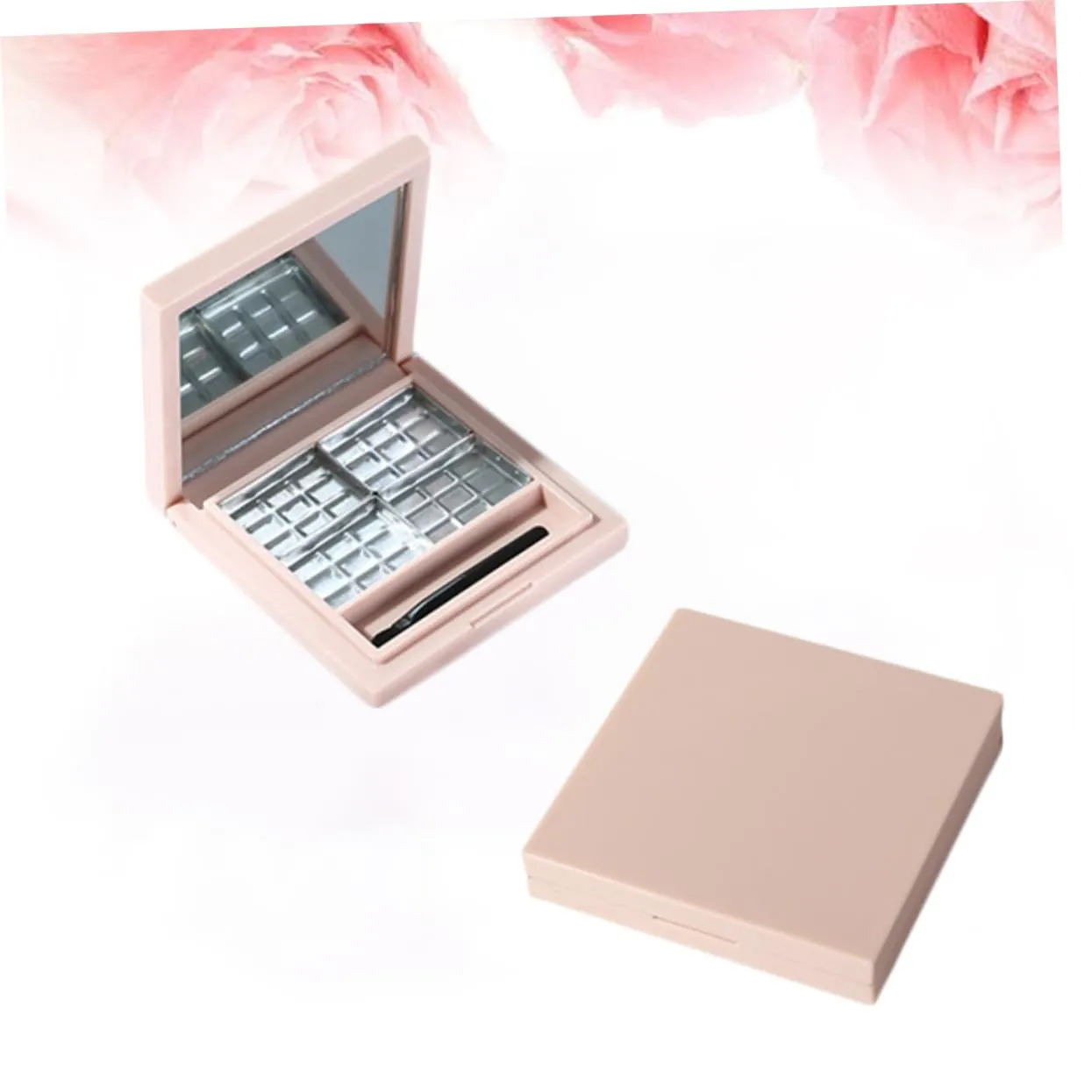 Angoily 4pcs Empty Eyeshadow Palette Mirror Makeup Organizer for Women Design for Storing Eye Shadow and Cosmetics for Makeup Beginners and Enthusiasts