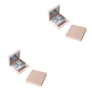 Angoily 4pcs Empty Eyeshadow Palette Mirror Makeup Organizer for Women Design for Storing Eye Shadow and Cosmetics for Makeup Beginners and Enthusiasts