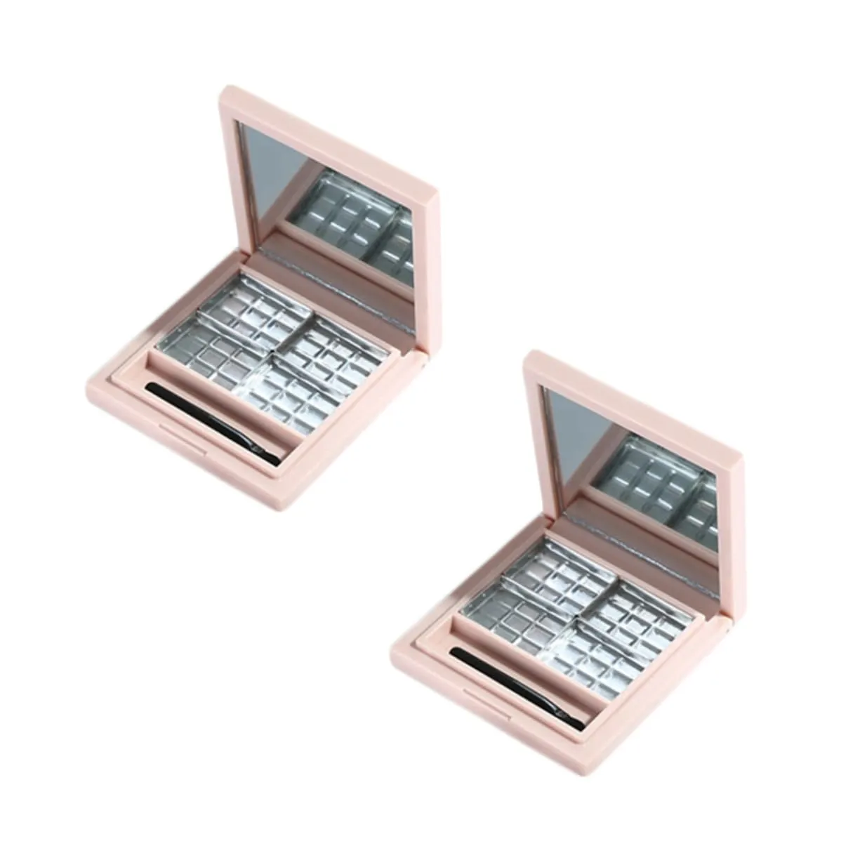 Angoily 4pcs Empty Eyeshadow Palette Mirror Makeup Organizer for Women Design for Storing Eye Shadow and Cosmetics for Makeup Beginners and Enthusiasts