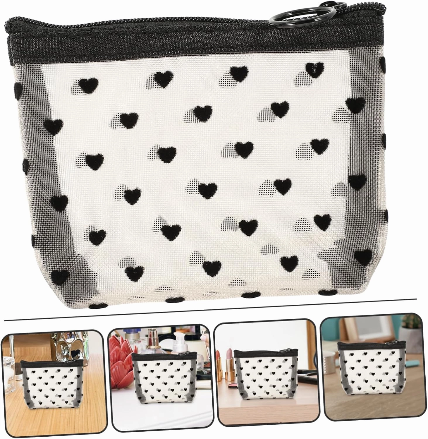 Angoily 2 Sets Accessory Portable Cosmetic Multi-Function Makeup Convenient Travel Supply of Outdoor Bags, Beigex2pcs, 12X8.5X3CMx2pcs