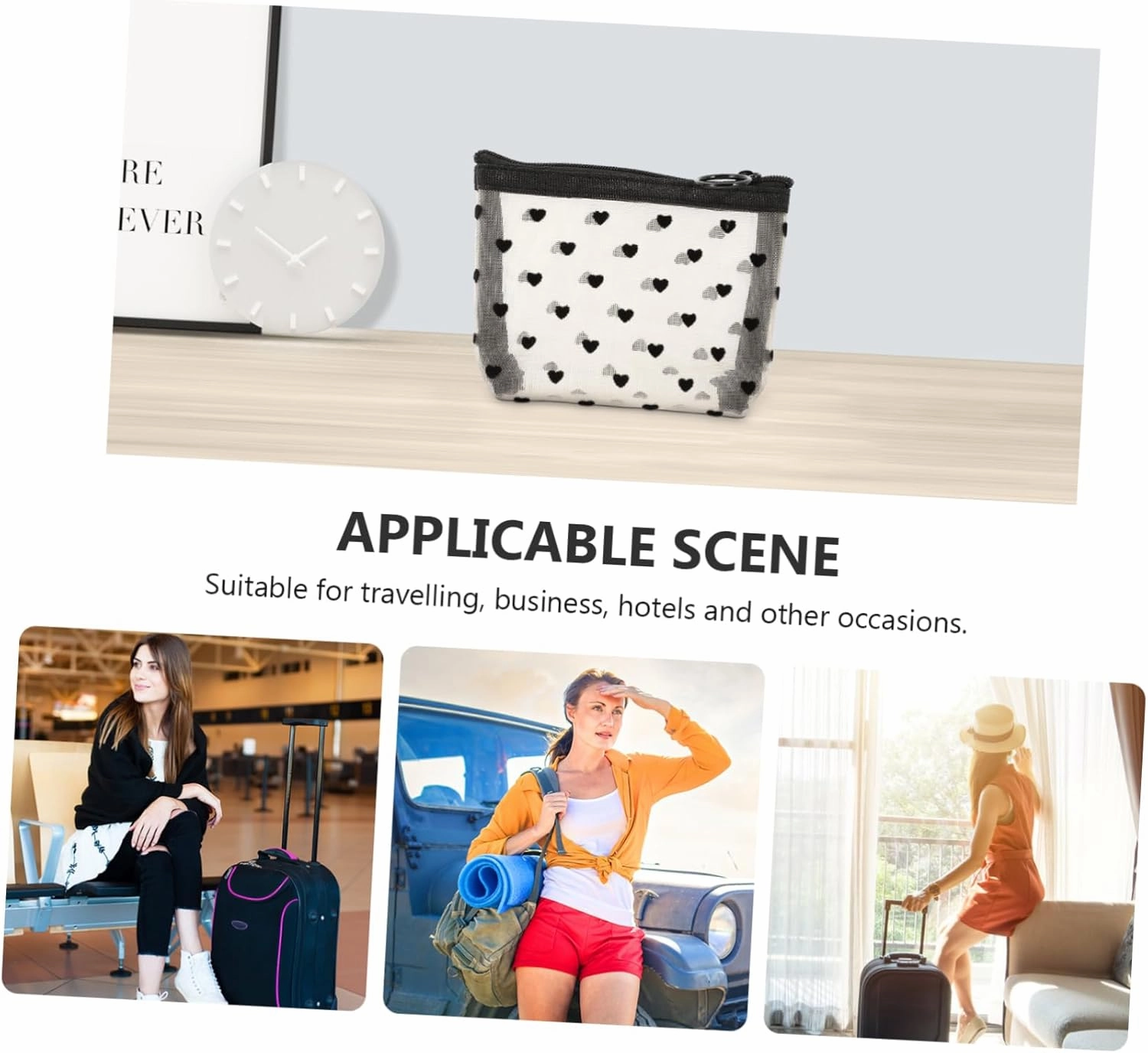 Angoily 2 Sets Accessory Portable Cosmetic Multi-Function Makeup Convenient Travel Supply of Outdoor Bags, Beigex2pcs, 12X8.5X3CMx2pcs