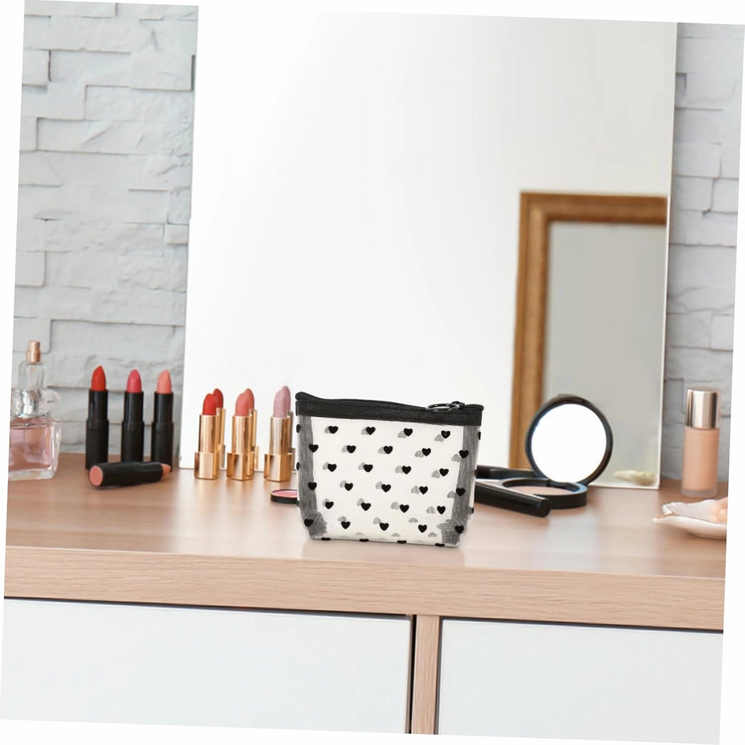 Angoily 2 Sets Accessory Portable Cosmetic Multi-Function Makeup Convenient Travel Supply of Outdoor Bags, Beigex3pcs, 12X8.5X3CMx3pcs