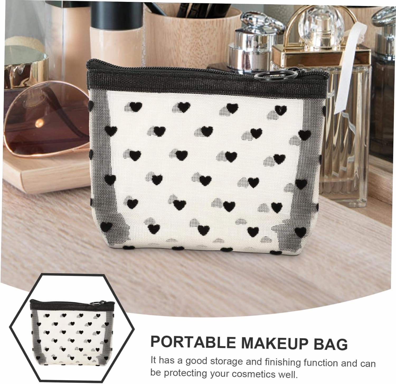 Angoily 2 Sets Accessory Portable Cosmetic Multi-Function Makeup Convenient Travel Supply of Outdoor Bags, Beigex3pcs, 12X8.5X3CMx3pcs