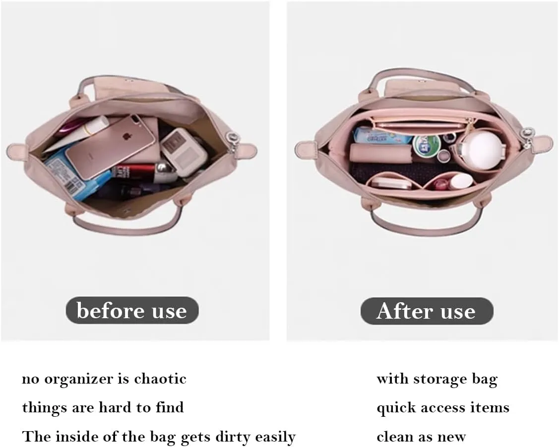 Bag Insert Organizer, purse accessories, Suitable For Longchamp long handle tote organizer (Beige, L（long handle）)