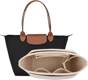Bag Insert Organizer, purse accessories, Suitable For Longchamp long handle tote organizer (Beige, L（long handle）)