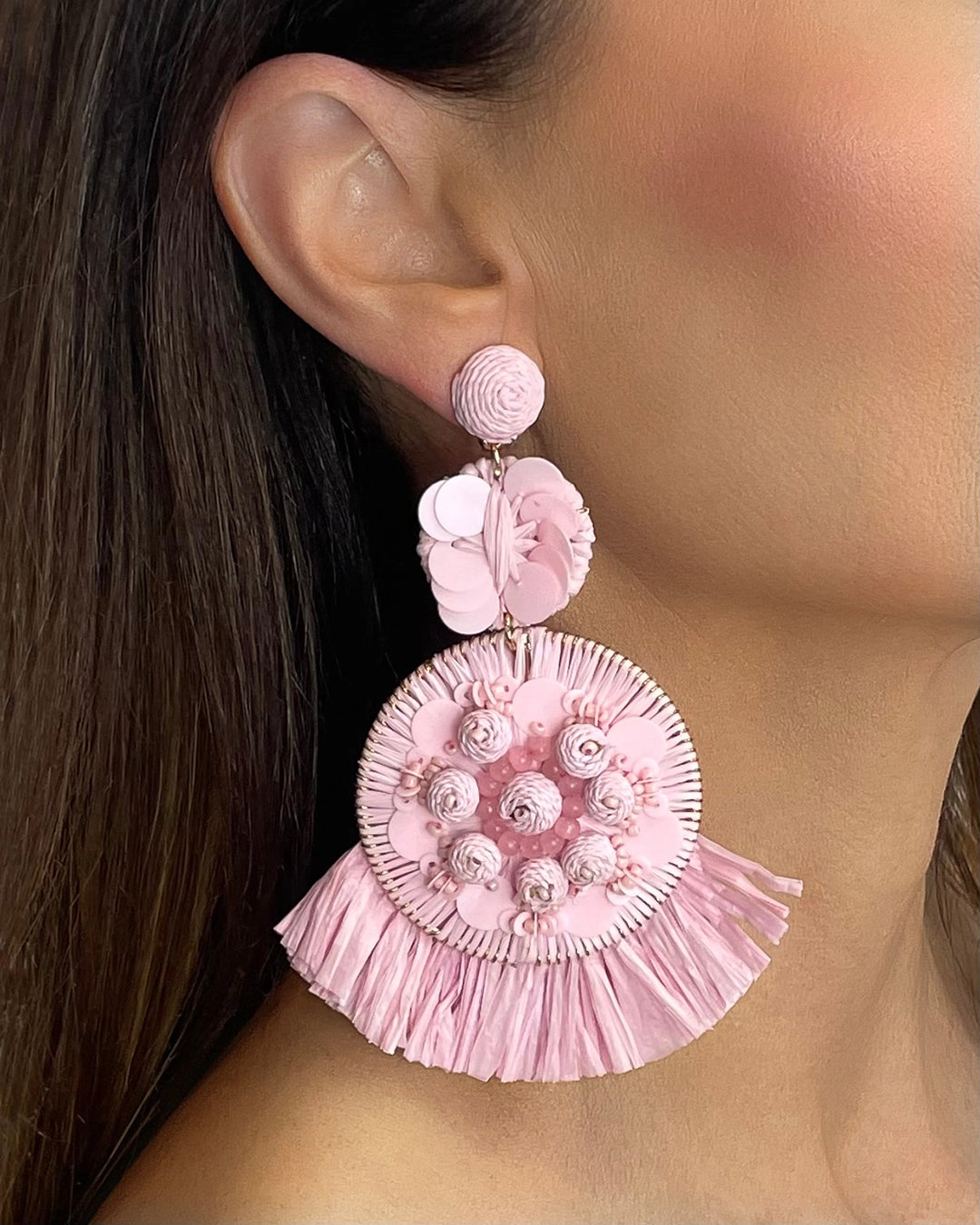 Blush Bloom Statement Earrings