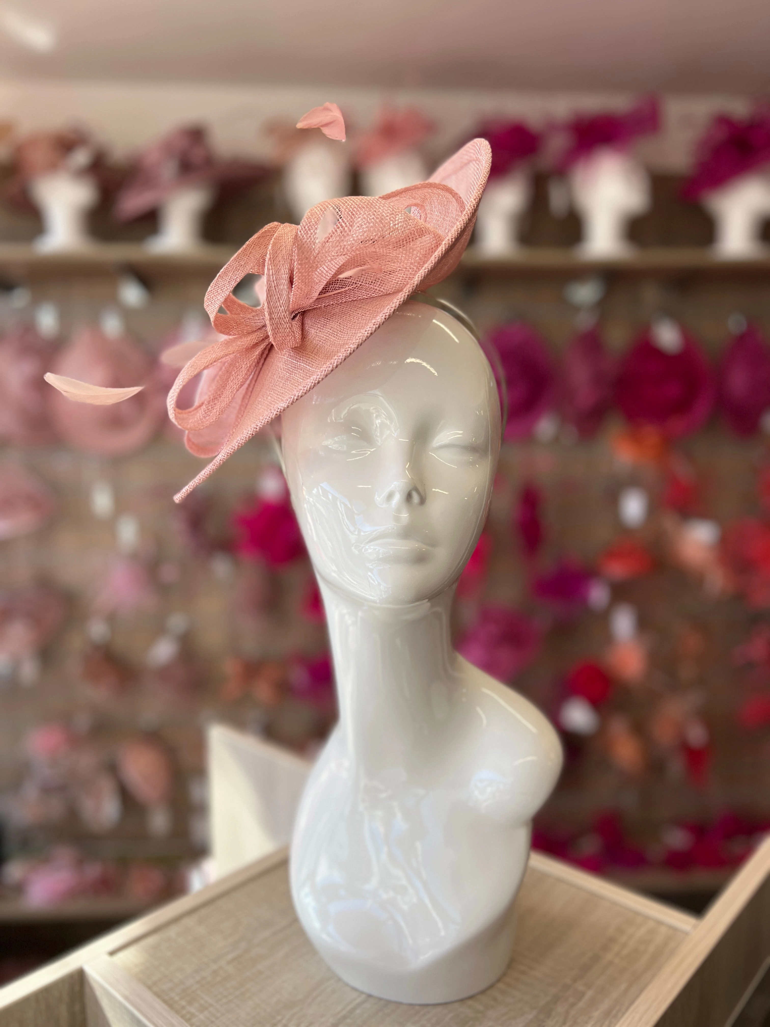 Blush Disc Fascinator with Decorative Bow