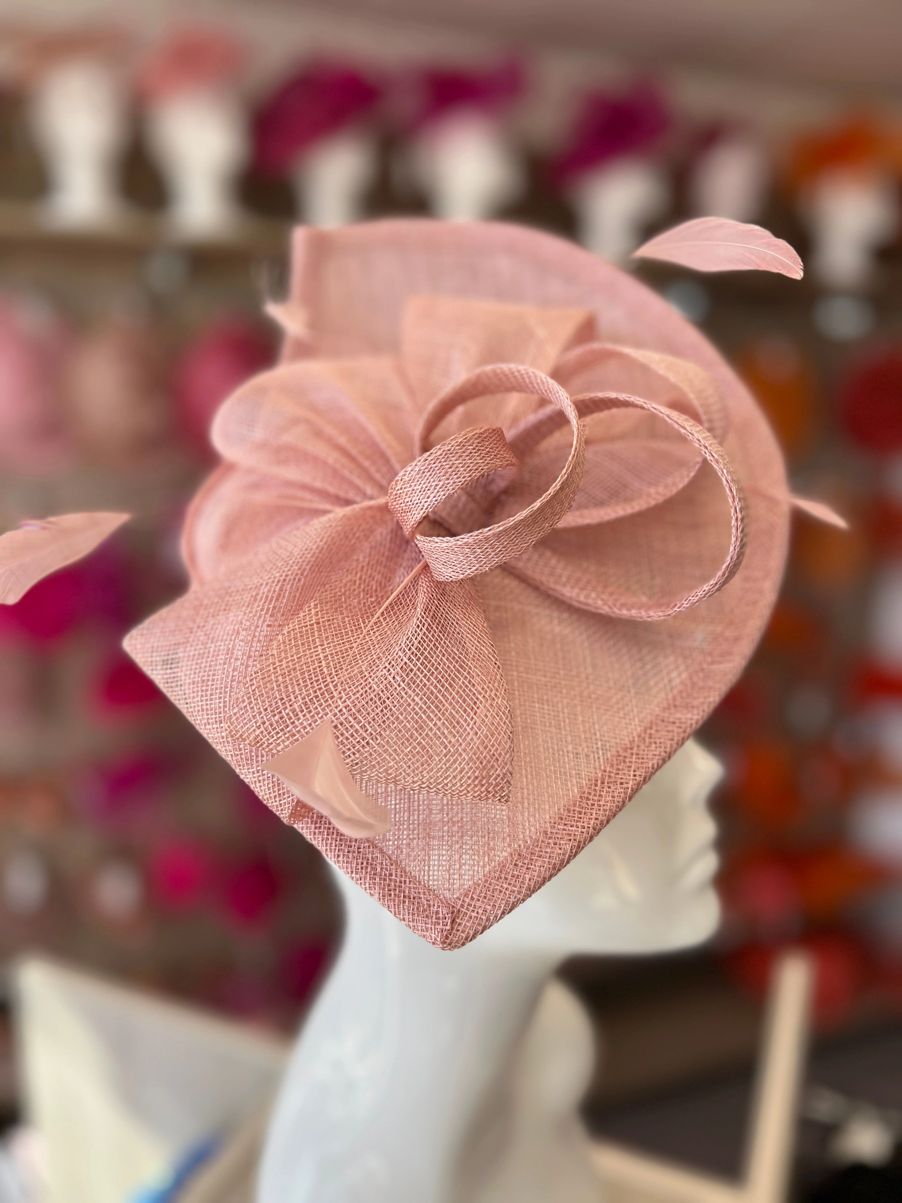 Blush Disc Fascinator with Decorative Bow
