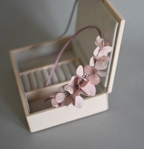 Blush-pink hydrangea headband