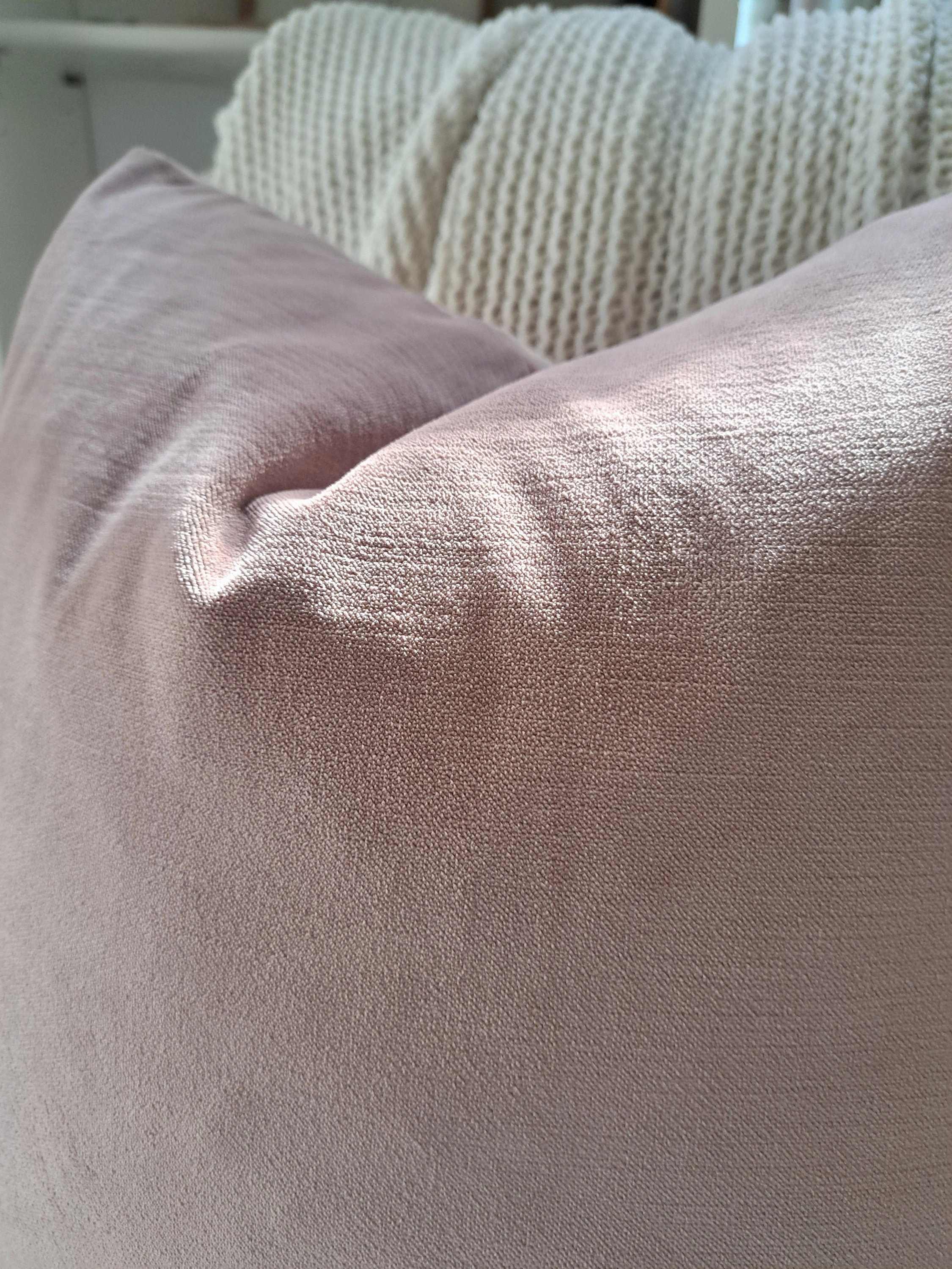 Blush Pink Smooth Velvet Pillow Cover