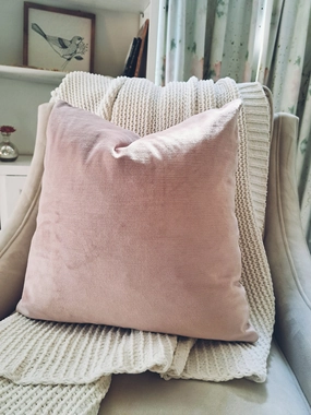 Blush Pink Smooth Velvet Pillow Cover