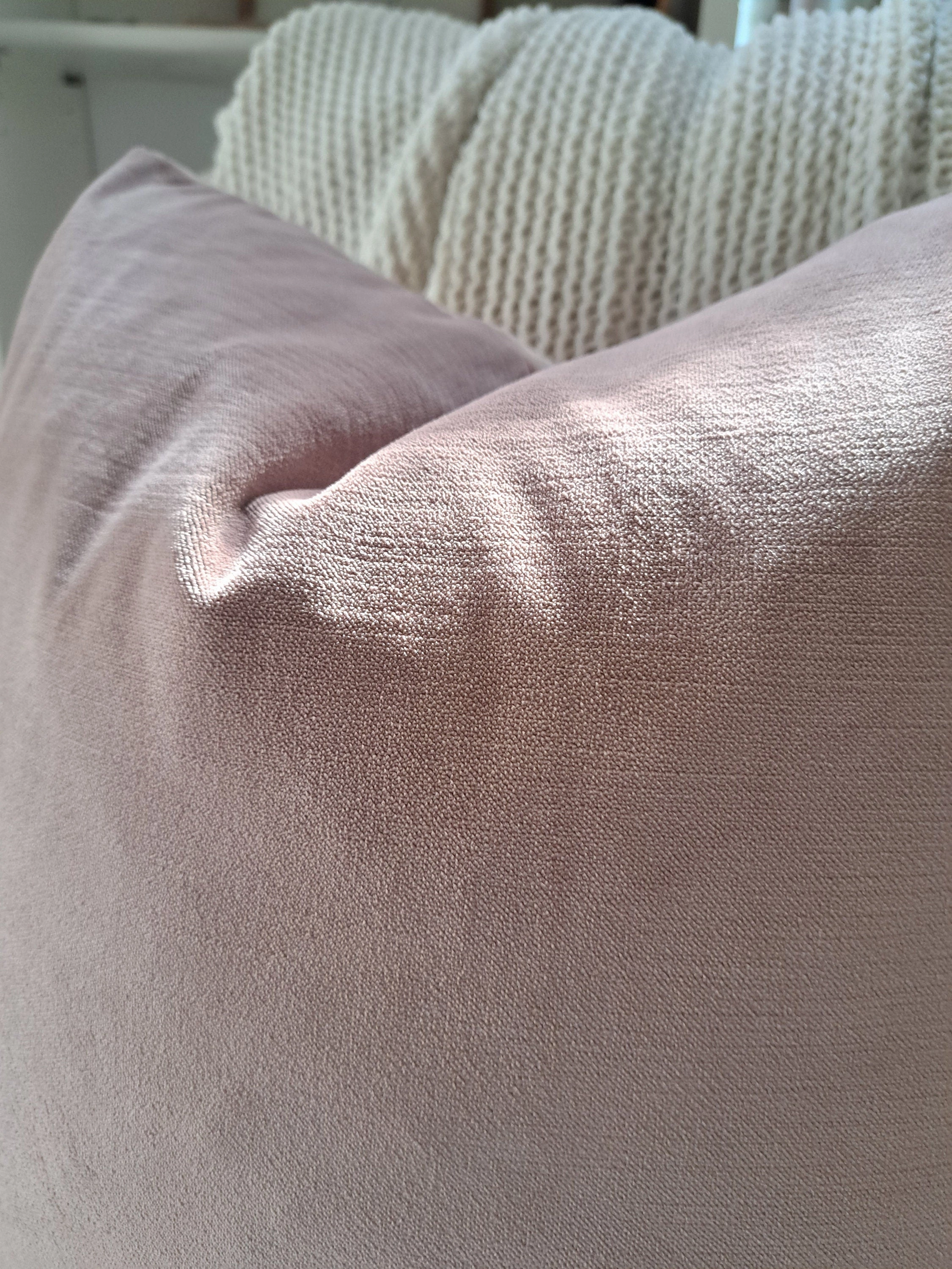 Blush Pink Smooth Velvet Pillow Cover