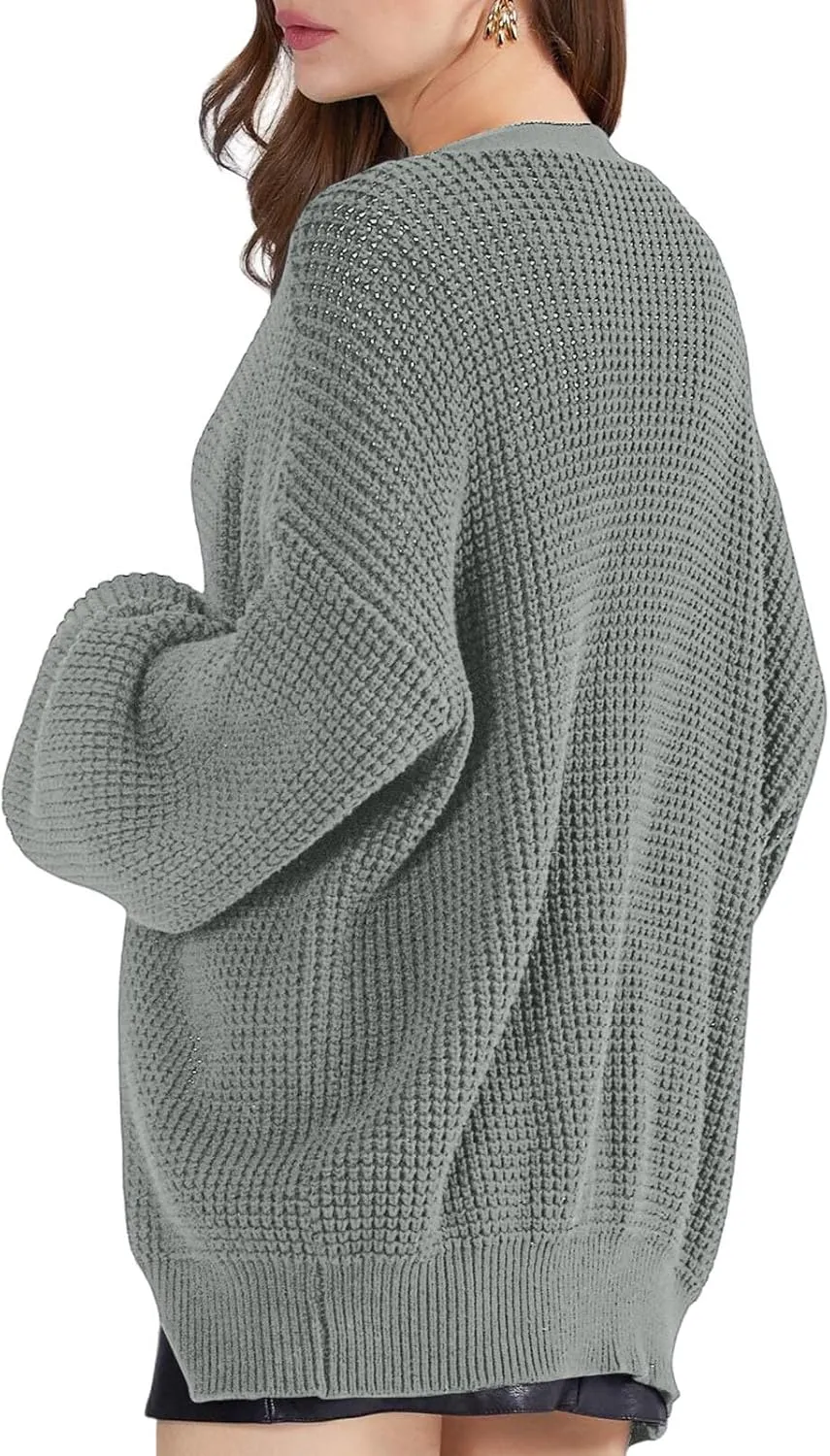 Cardigans for Women Loose Coat Button Down Long Sleeve Oversized Knit Cardigans Casual Soft Drape Fall Cardigan