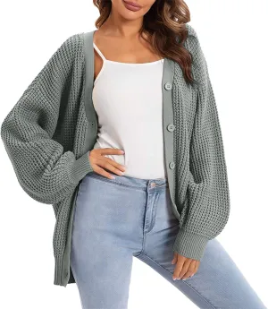 Cardigans for Women Loose Coat Button Down Long Sleeve Oversized Knit Cardigans Casual Soft Drape Fall Cardigan