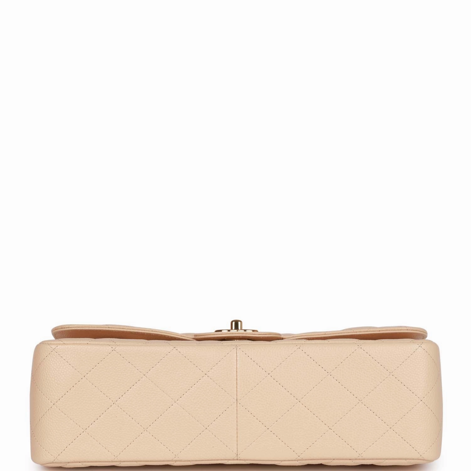 Chanel Jumbo Classic Double Flap Bag Beige Caviar Gold Hardware