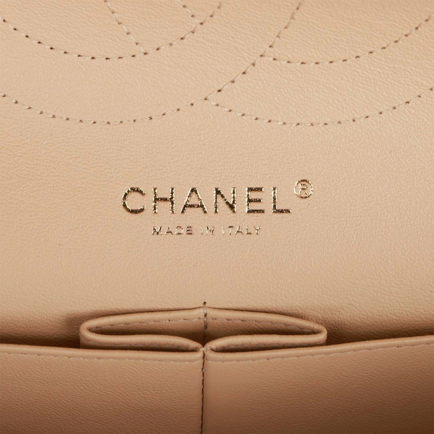 Chanel Jumbo Classic Double Flap Bag Beige Caviar Gold Hardware