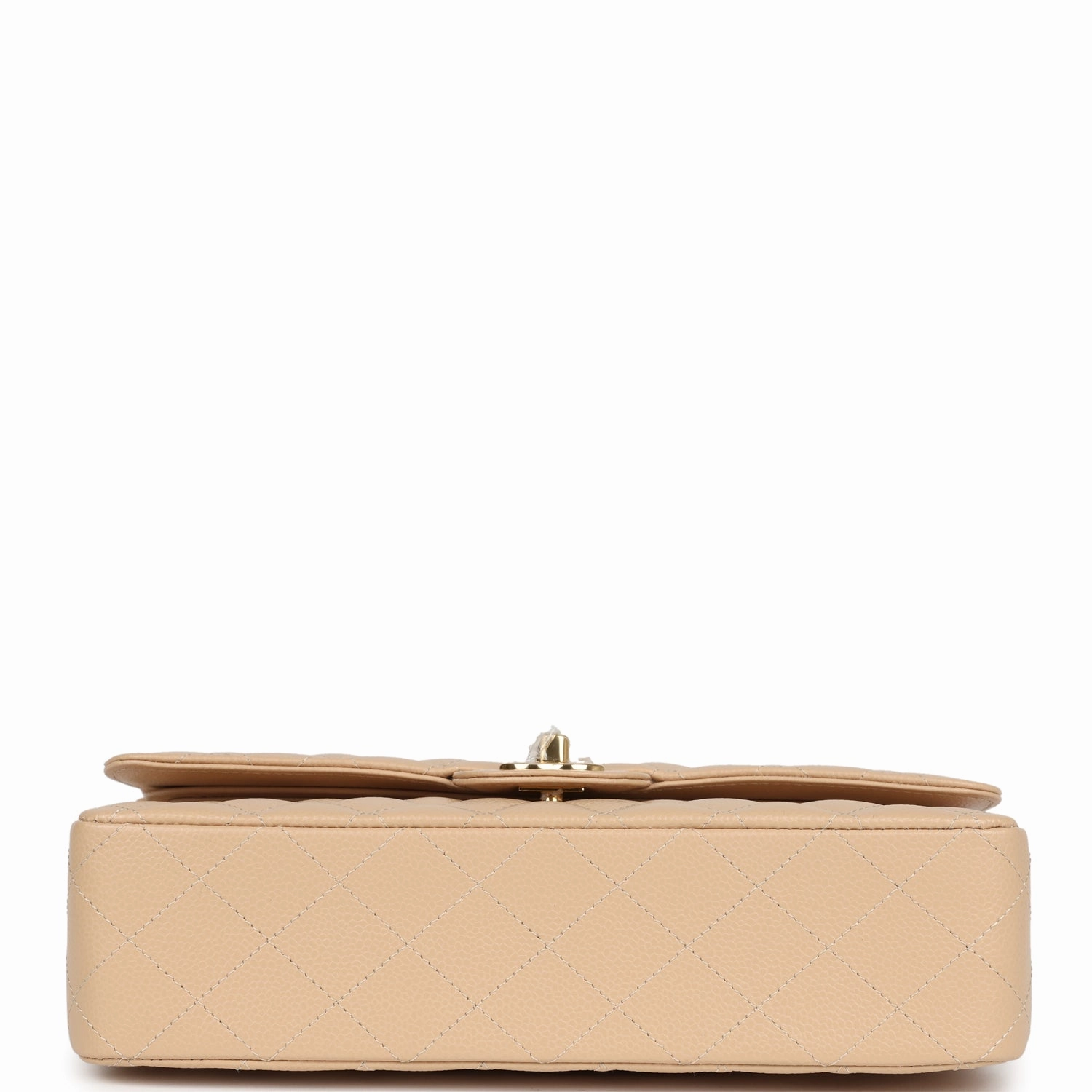 Chanel Medium Classic Double Flap Beige Caviar Gold Hardware