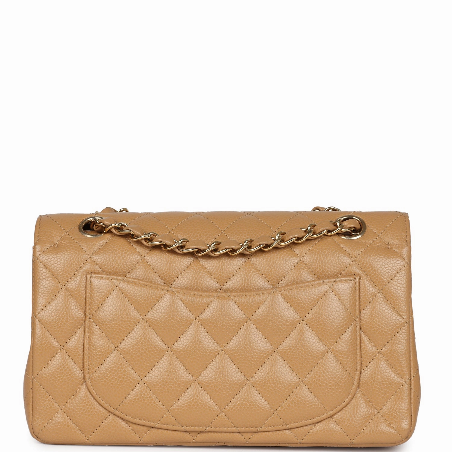 Chanel Small Classic Double Flap Dark Beige Caviar Gold Hardware