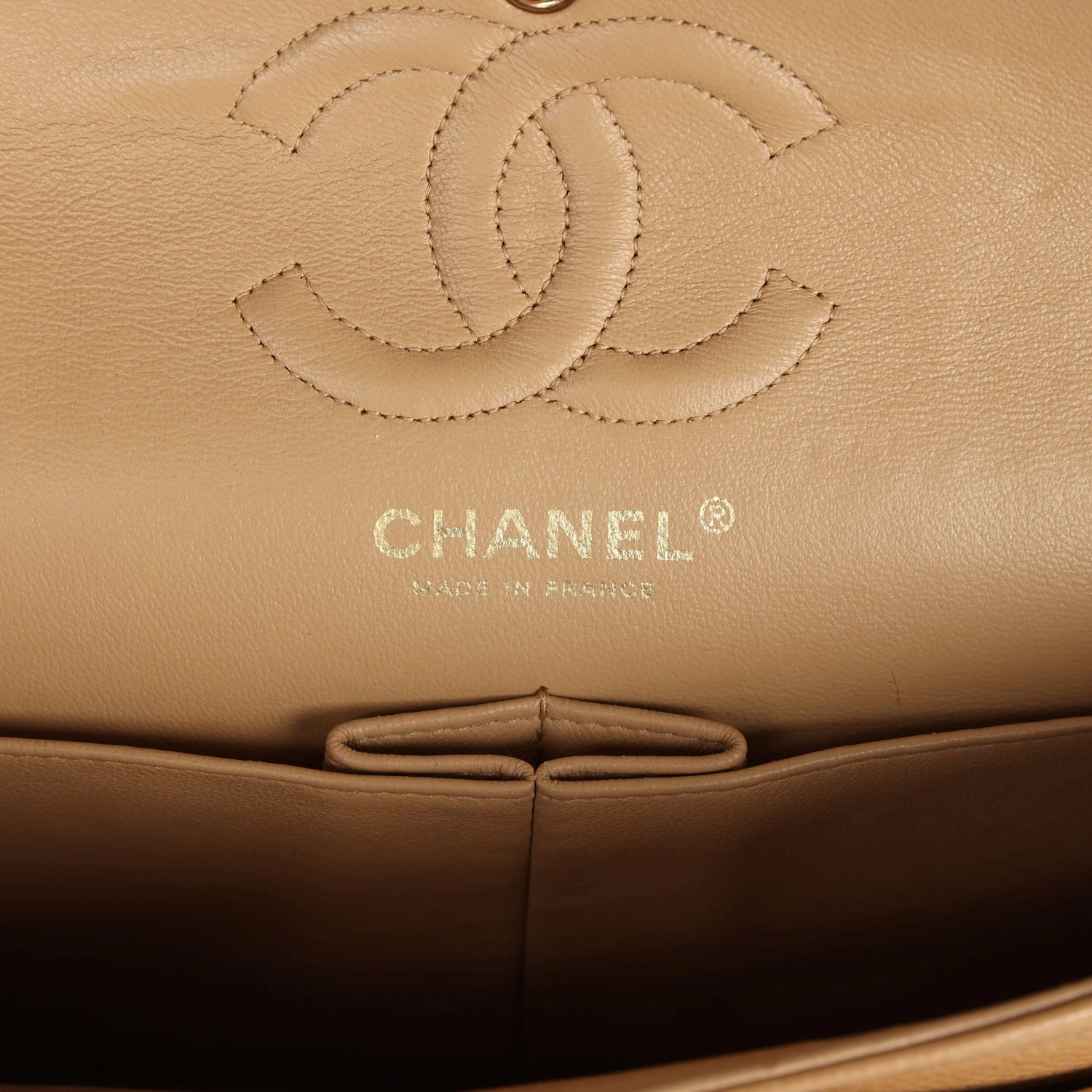 Chanel Small Classic Double Flap Dark Beige Caviar Gold Hardware