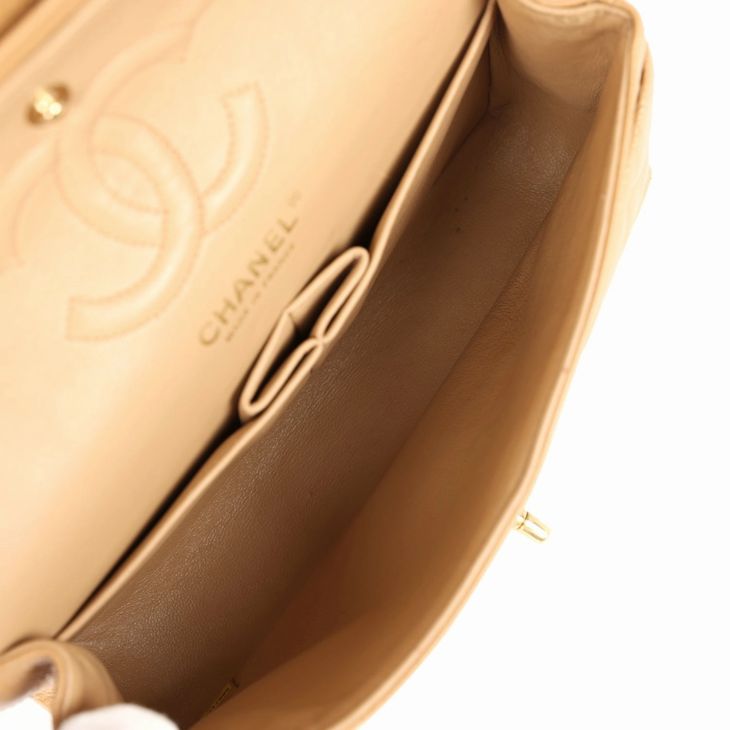 Chanel Small Classic Double Flap Dark Beige Caviar Gold Hardware