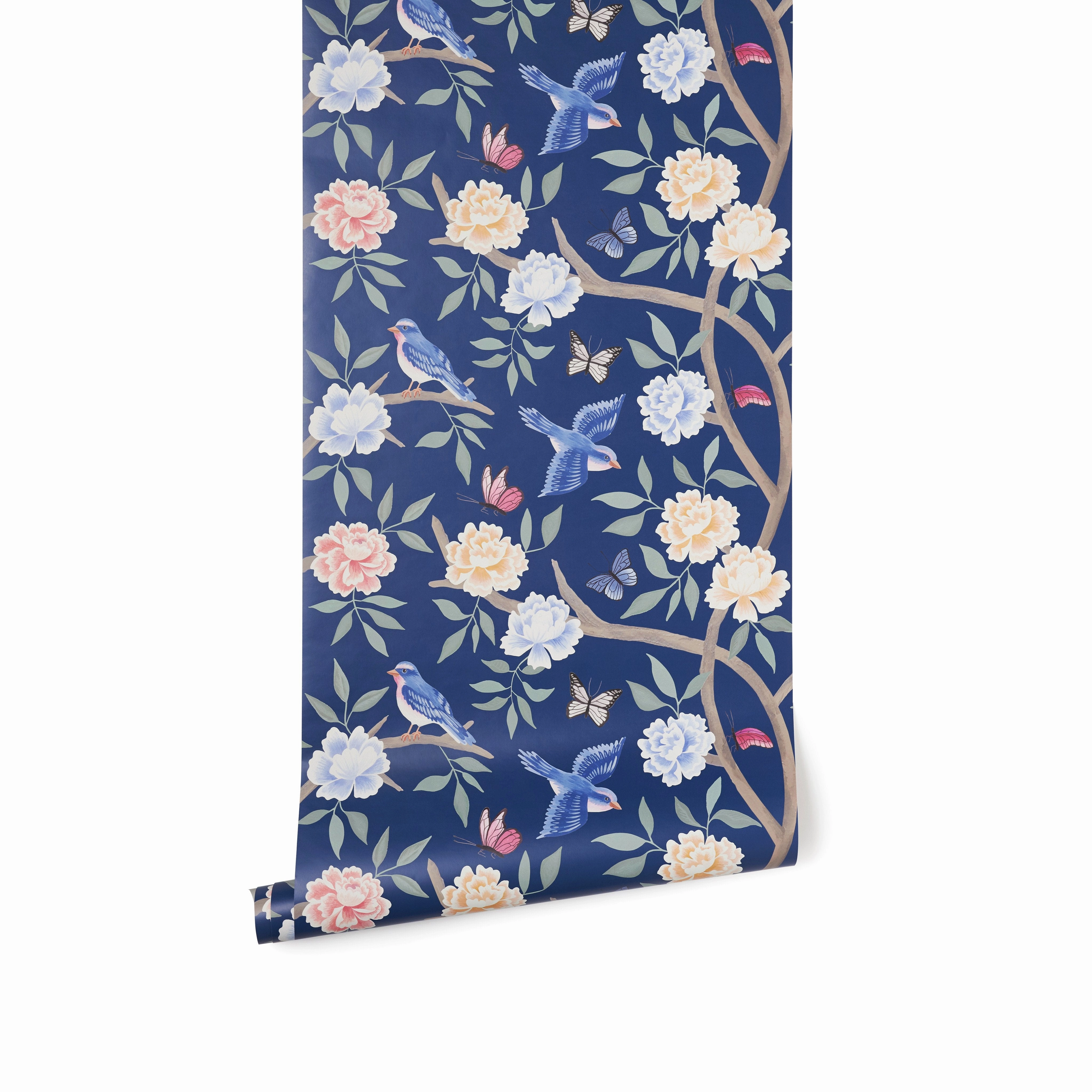 Chinoiserie Wallpaper Unique selection Best value Navy