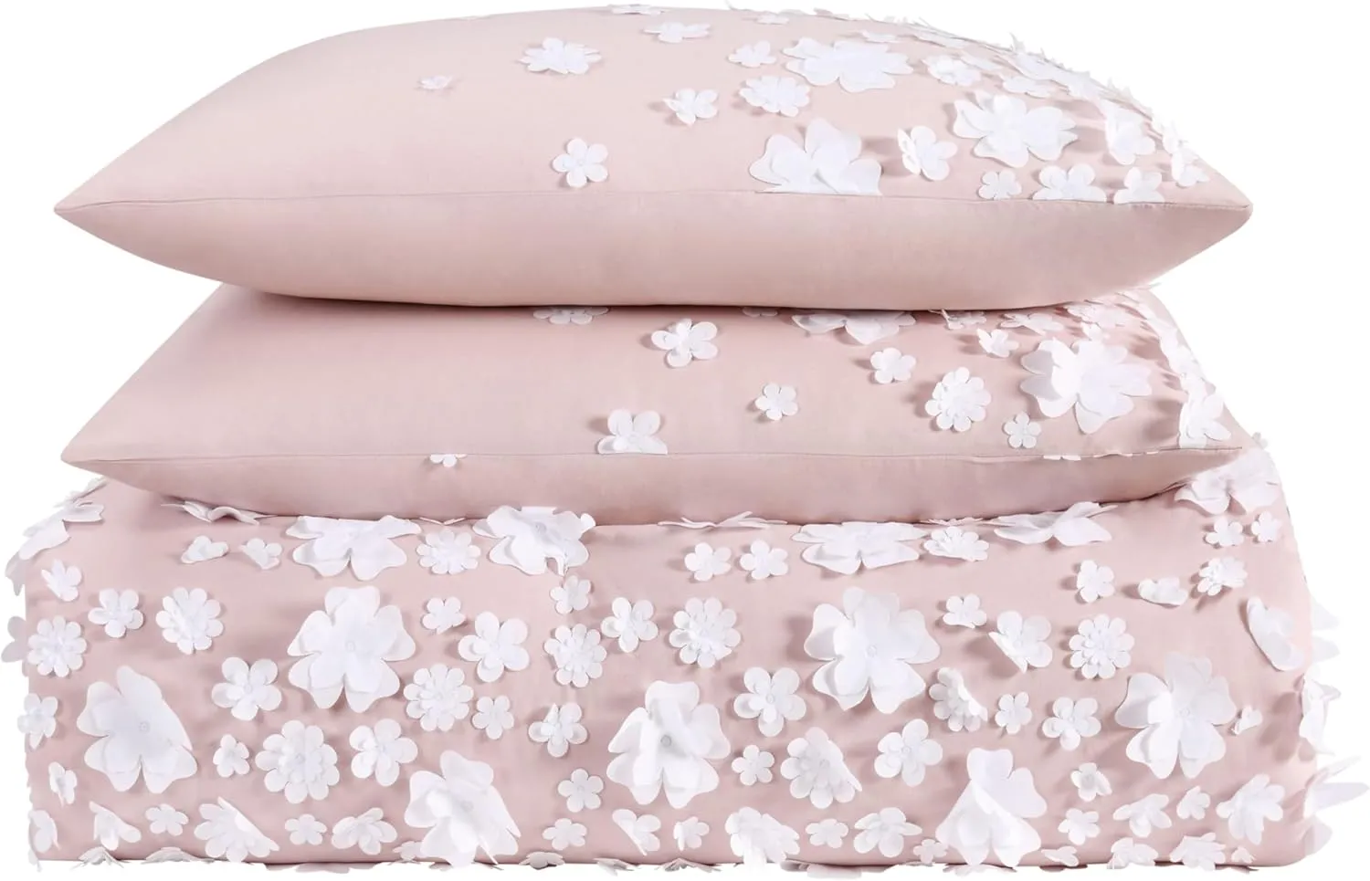 Christian Siriano NY Confetti Flowers Duvet Set, Full/Queen, Blush Pink 3 Piece