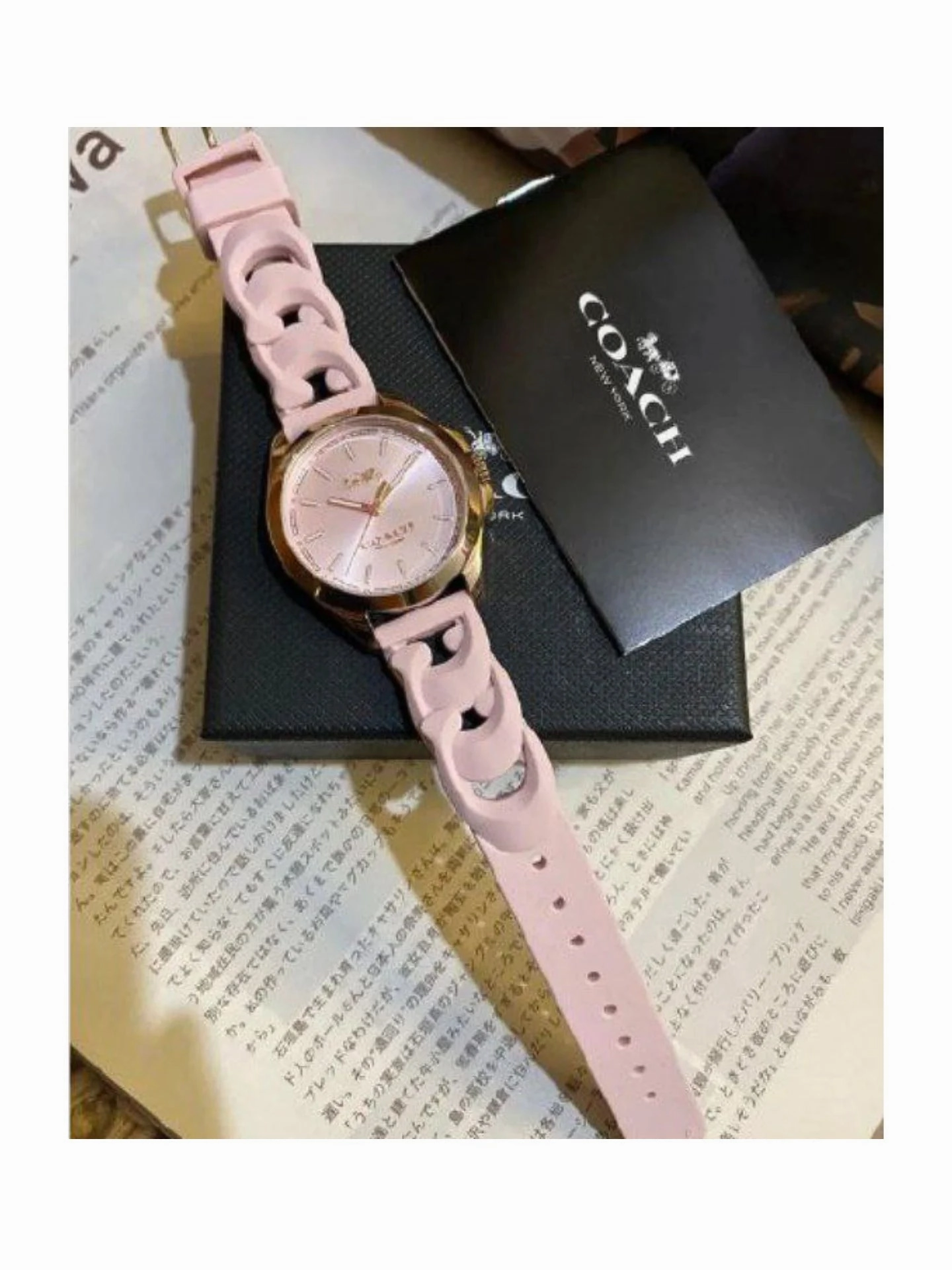 Coach Women's Libby Watch Rubber Pink Blush
