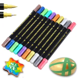 EDIBLE METALLIC MARKERS, 10PCS UPGRADE FOOD GRADE GOLD SHIMMERING PENS FOR COOKIE/CAKE/CUPCAKE/FONDANT/BAKING DECORATING BY PREATOC