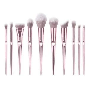Eyebrow Brushes Makeup Cosmetic Powder Lip Brush 10PCS Eyeshadow Brush Eye Makeup Brush Set (Color : Pink, Size : One Size)