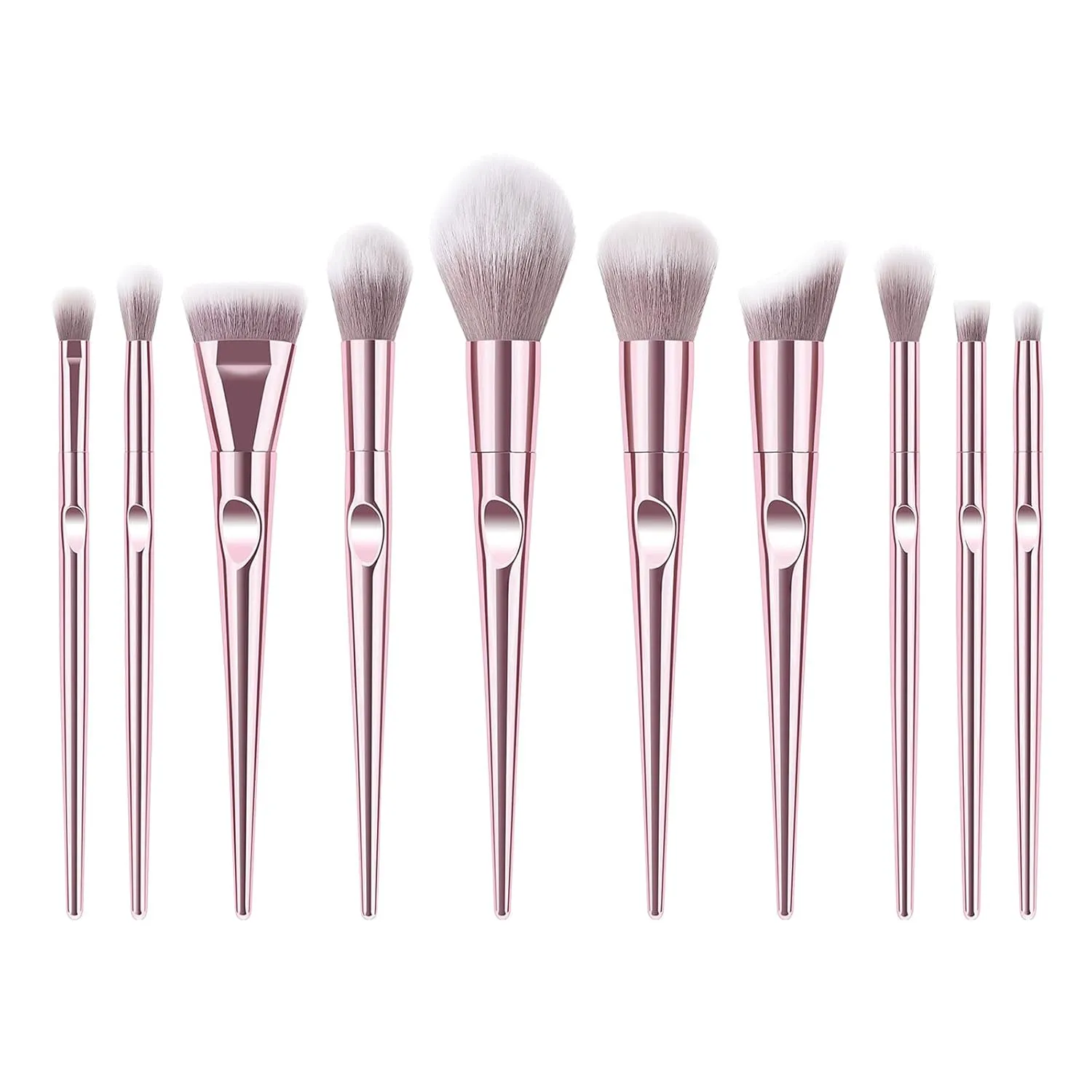 Eyebrow Brushes Makeup Cosmetic Powder Lip Brush 10PCS Eyeshadow Brush Eye Makeup Brush Set (Color : Pink, Size : One Size)