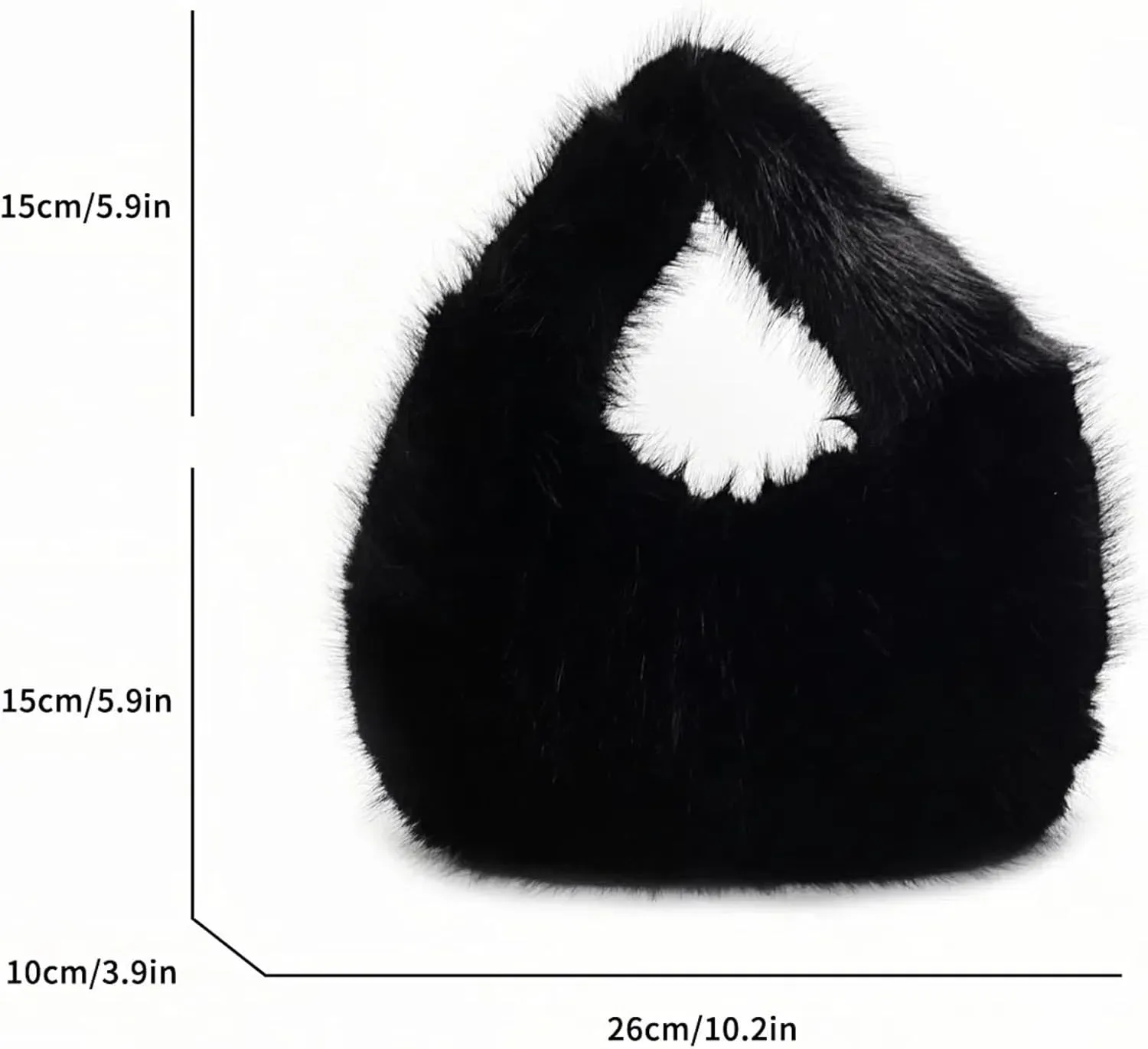 Faux Fur Fluffy Bag Furry Handbag Purse Fuzzy Tote Bag,Trendy Cute Plush Purse for Autumn and Winter