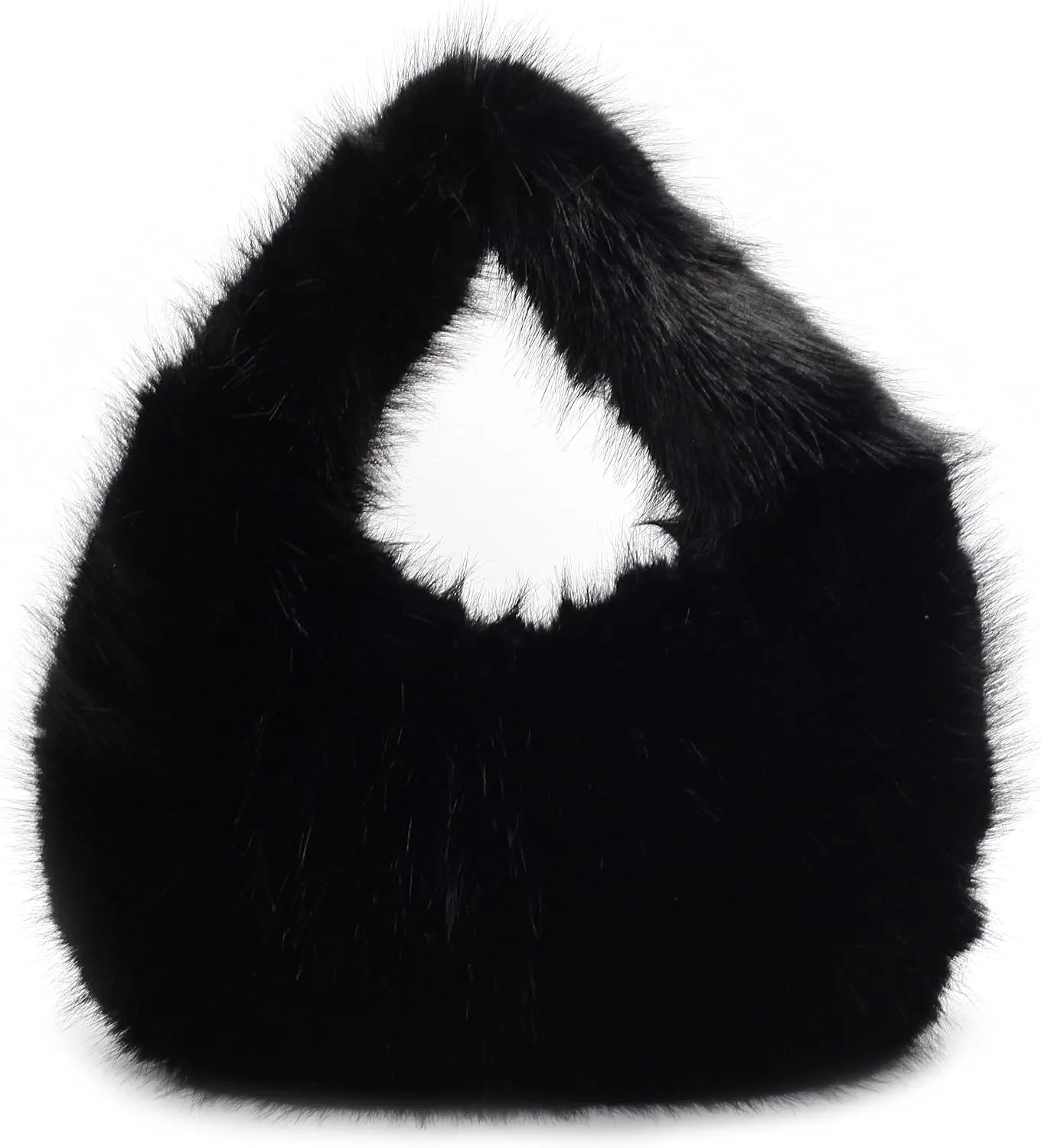 Faux Fur Fluffy Bag Furry Handbag Purse Fuzzy Tote Bag,Trendy Cute Plush Purse for Autumn and Winter