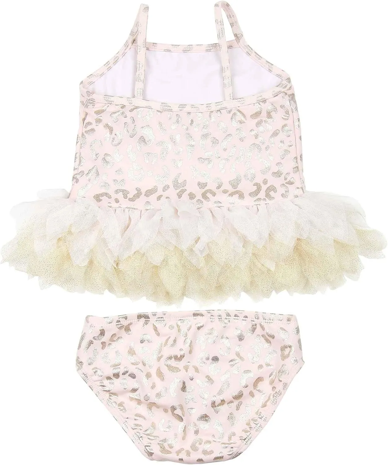 Girls' Shimmering Beauty Tankini in Cheetah Print, Sizes 12M-7
