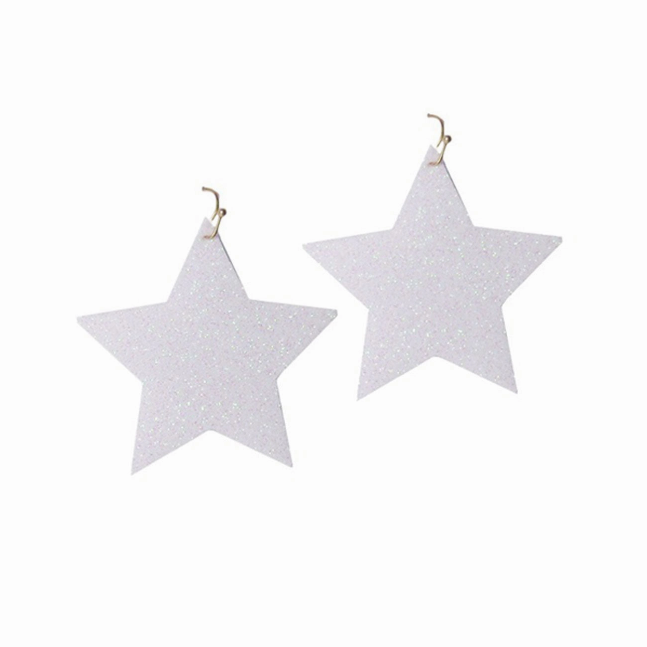 Glittering Gold Star Dangle Earrings