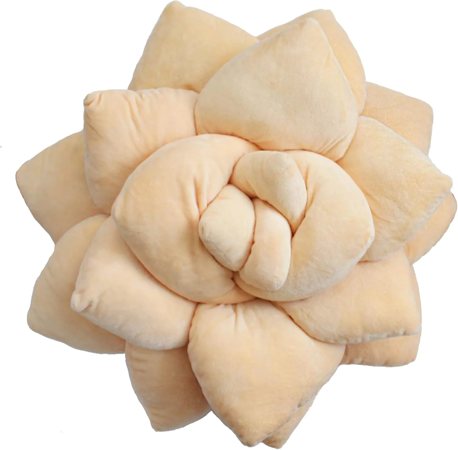 Green Philosophy Co. Succulent® Pillow 20" – Soft 3D Decorative Flower Throw Pillow, Unique Blush Peach Plush Flower Cushion, Perfect for Couch, Sofa, Bedroom Decor, Gift for Plant Lovers