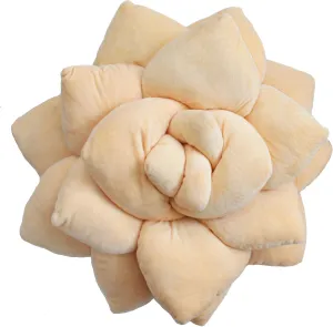 Green Philosophy Co. Succulent® Pillow 20" – Soft 3D Decorative Flower Throw Pillow, Unique Blush Peach Plush Flower Cushion, Perfect for Couch, Sofa, Bedroom Decor, Gift for Plant Lovers