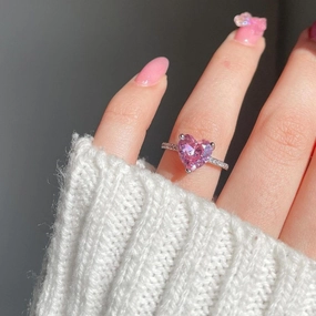 Hallmark Silver Pink Blush Heart Ring