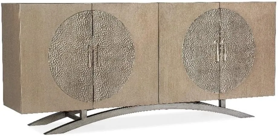 Hooker Furniture Melange Nolita Four Door Entertainment Console in Gold Wood