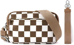 IBEE Dual Wristlet Wallets for Women RFID Blocking Crossbody Wallets Purse with ID Window Large Wristlet Purse Nylon
