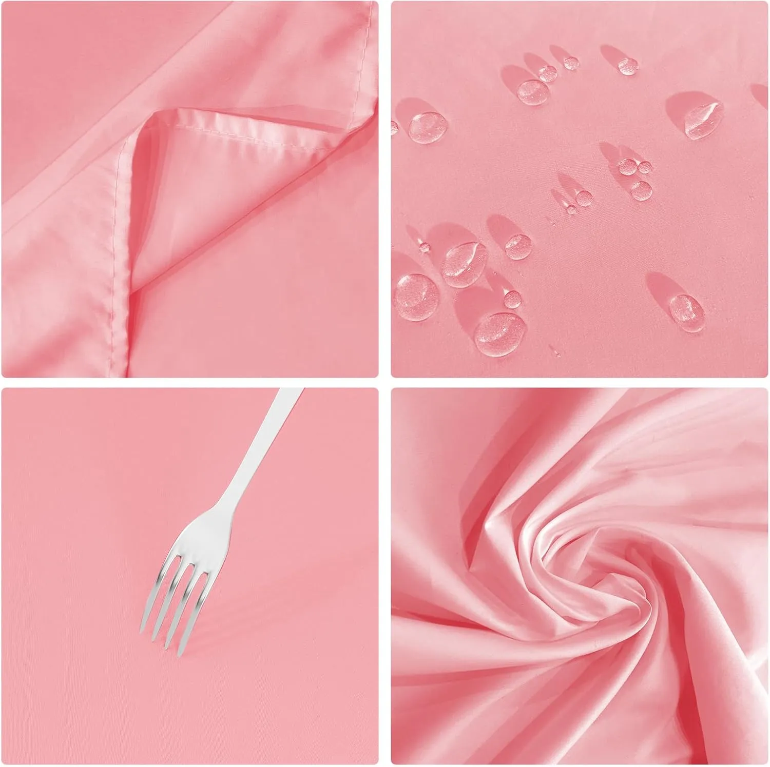 IVAPUPU 2PCS Blush Pink Table Cloth for Rectangle Table - 60 x 102 Inch Tablecloths Rectangular Waterproof Washable Wrinkle Resistant for 6 FT Tables Wedding Cocktail Party