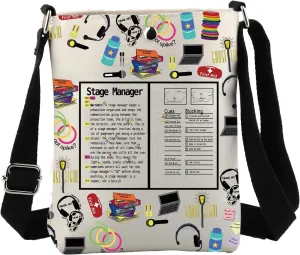 JYTAPP Stage Manager Gifts Stage Crew Drama Theater Director Crossbody Bag Theater Technician Gifts Theatre Tech Week Gift (beige)