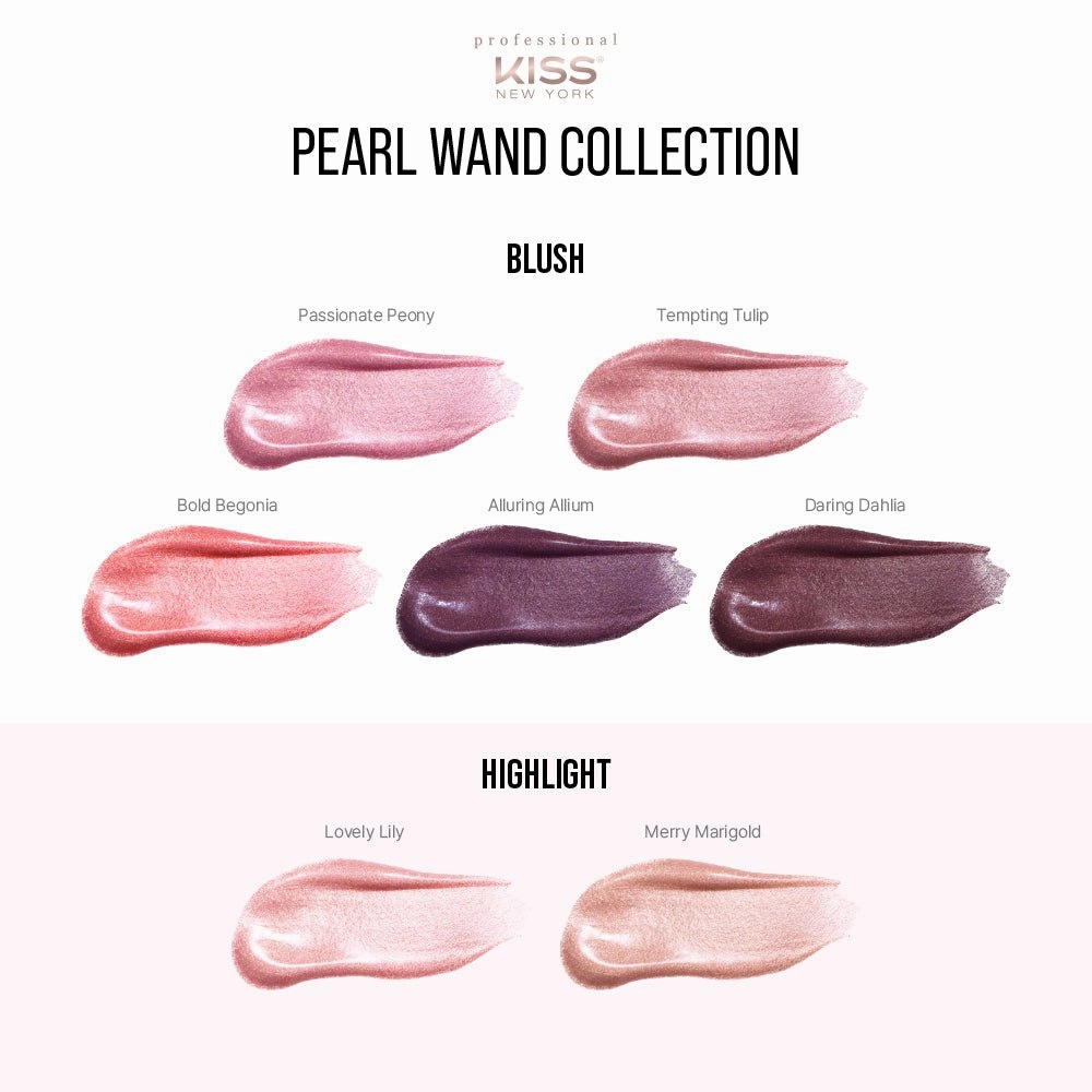 KISS NEW YORK PROFESSIONAL – Pearl Highlight Wand | Radiant Glow   Sponge Cushion Applicator | Shades 01–02