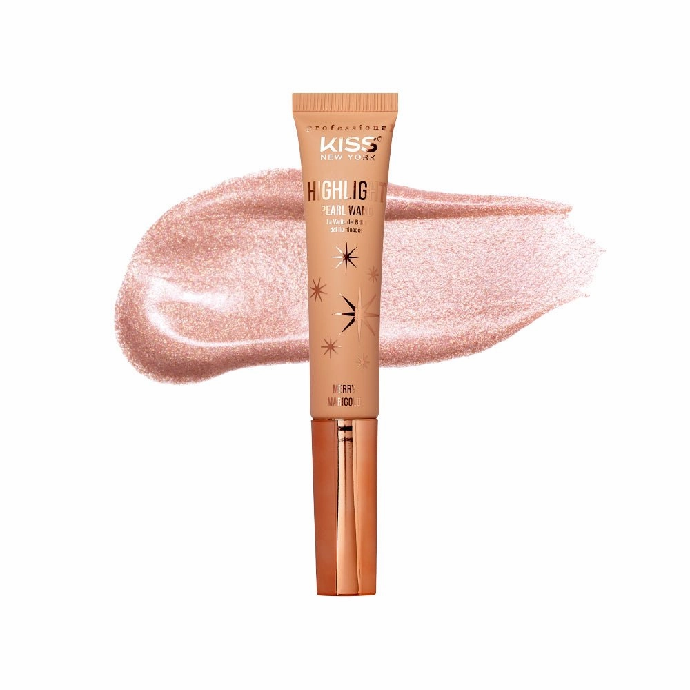 KISS NEW YORK PROFESSIONAL – Pearl Highlight Wand | Radiant Glow   Sponge Cushion Applicator | Shades 01–02