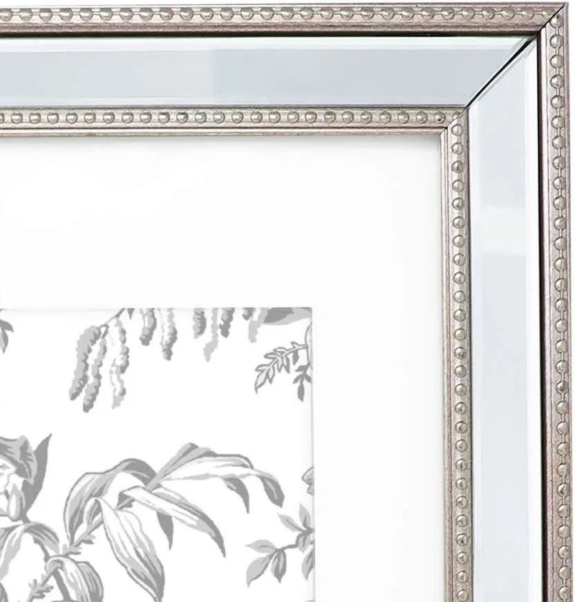 Laura Ashley 4x6 Gold Mirror Bead Picture Frame, Classic Mirrored Frame with Beaded Border, Wall-Mountable, Made for Tabletop Display, Photo Gallery and Wall Art, (4x6, Gold)