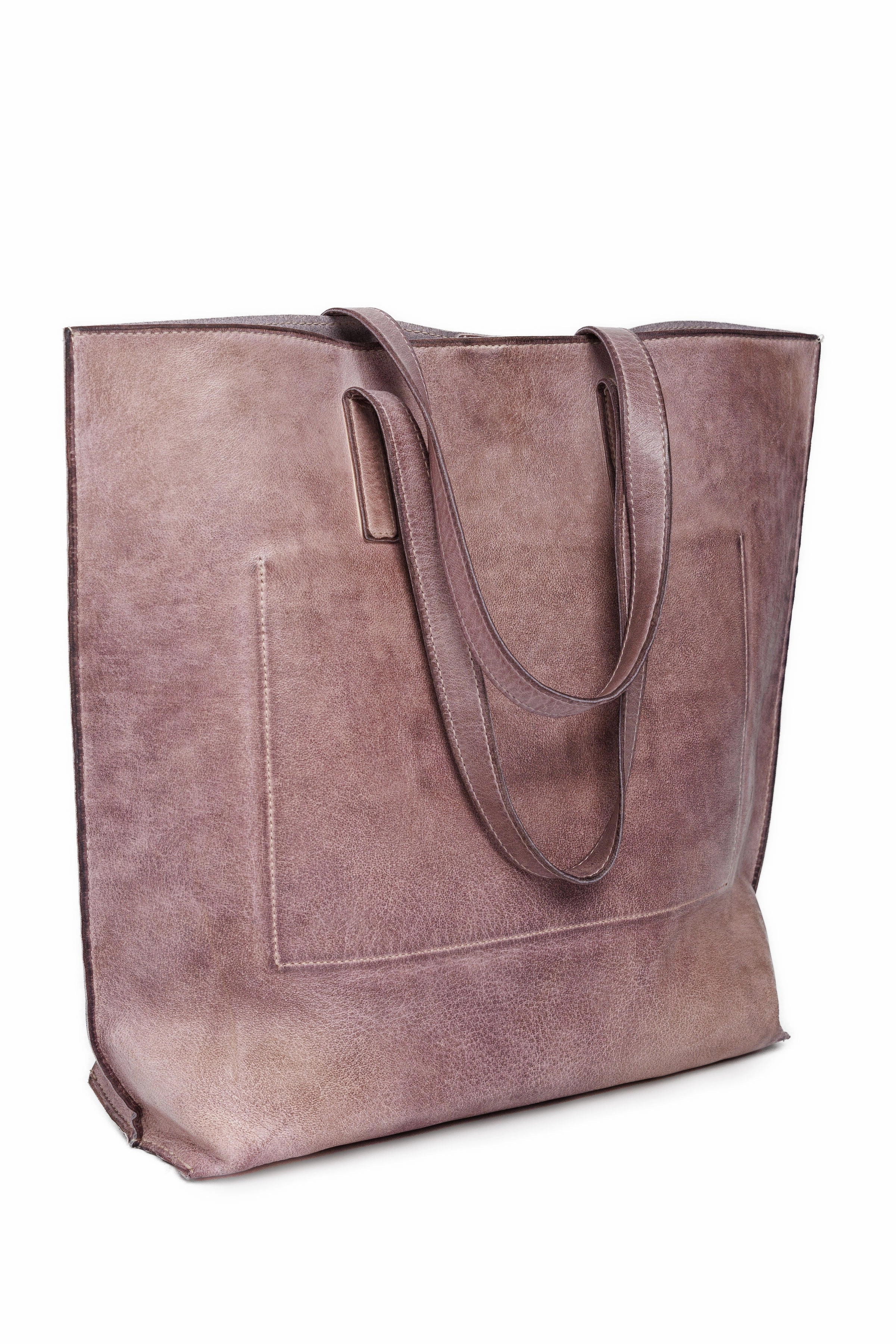 Leather Tote Bag in Blush