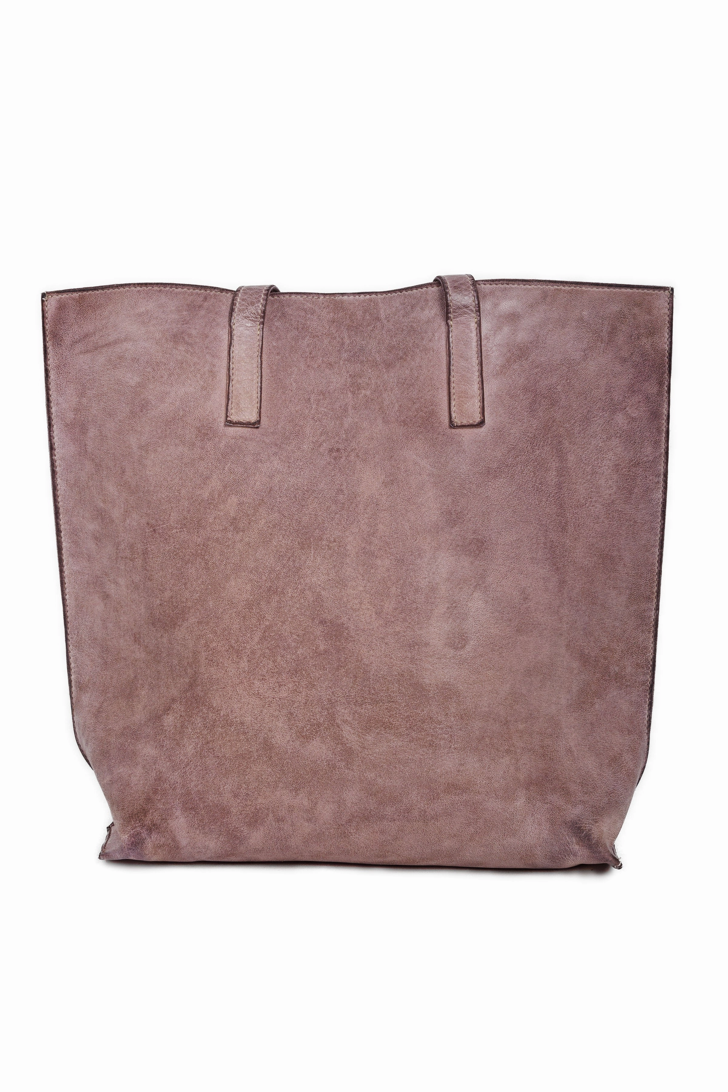 Leather Tote Bag in Blush