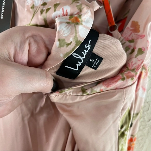 Lulu's Still the One Blush Pink Floral Print Satin Maxi Dress
