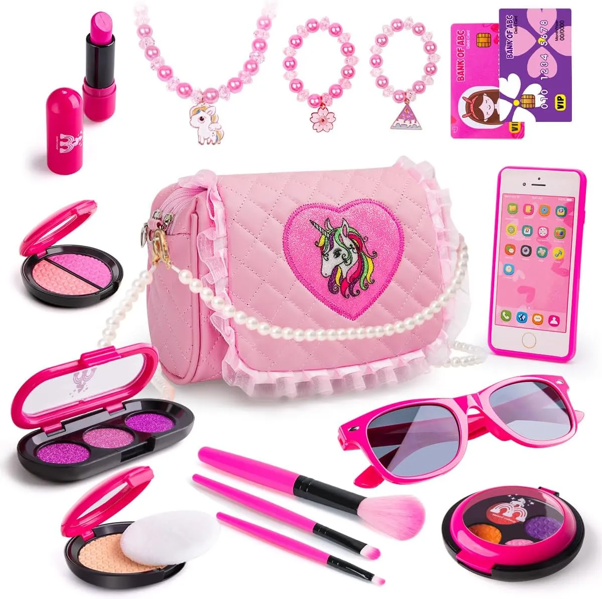 Meland Toys for Girls - Toddler Girls Gift Idea for Birthday Christmas, Pretend Makeup Kit for Girls with My First Purse Toy, Makeup for Kids Age 3-6 Year Old for Pretend Play